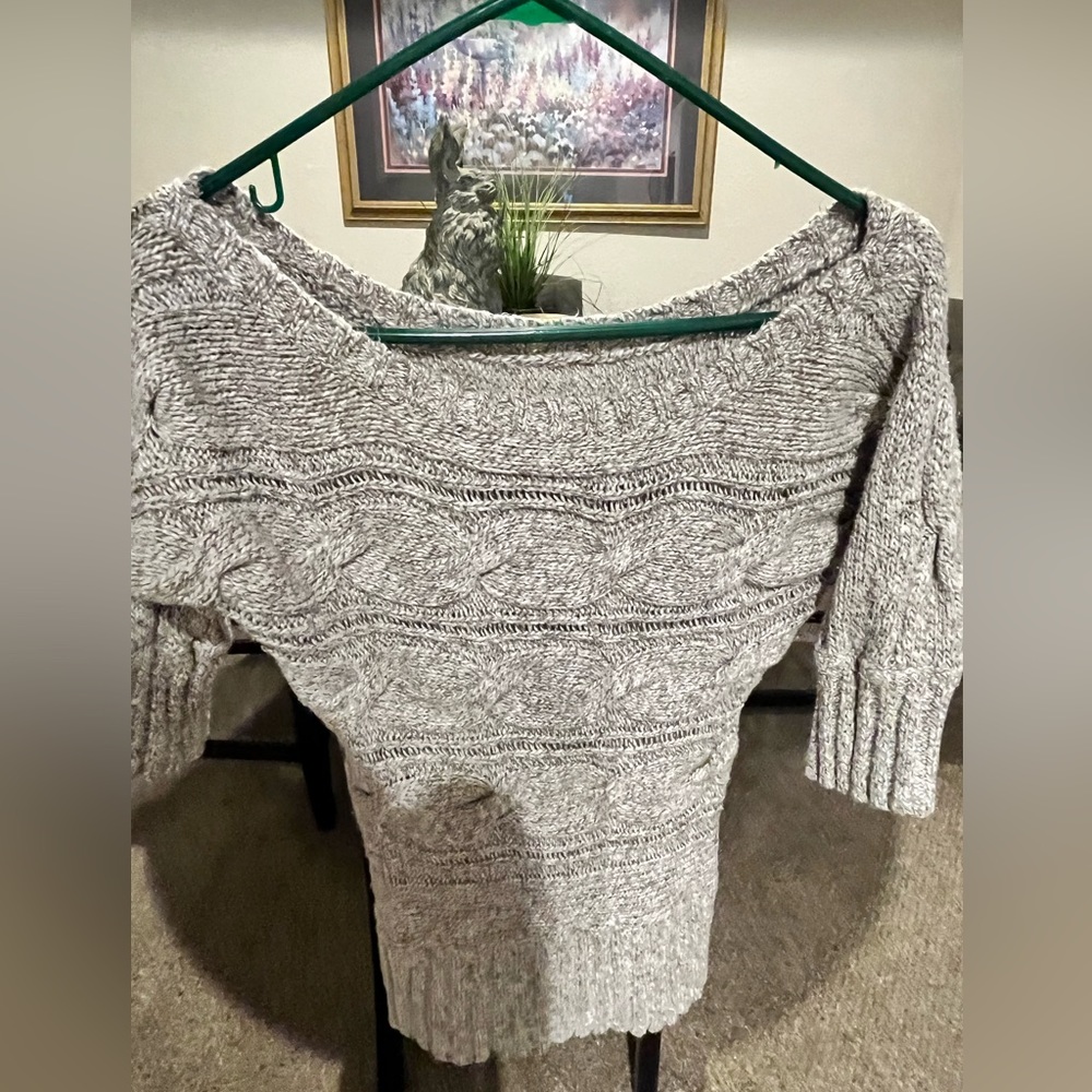 Women’s Cream Cable-Knit Boatneck Sweater